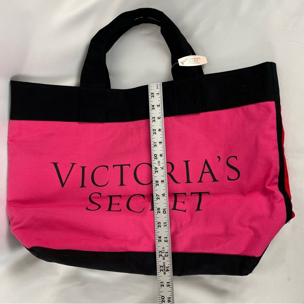 NWT Victoria’s Secret Large Color-Block Tote Bag Pink Red Black - Picture 5 of 13